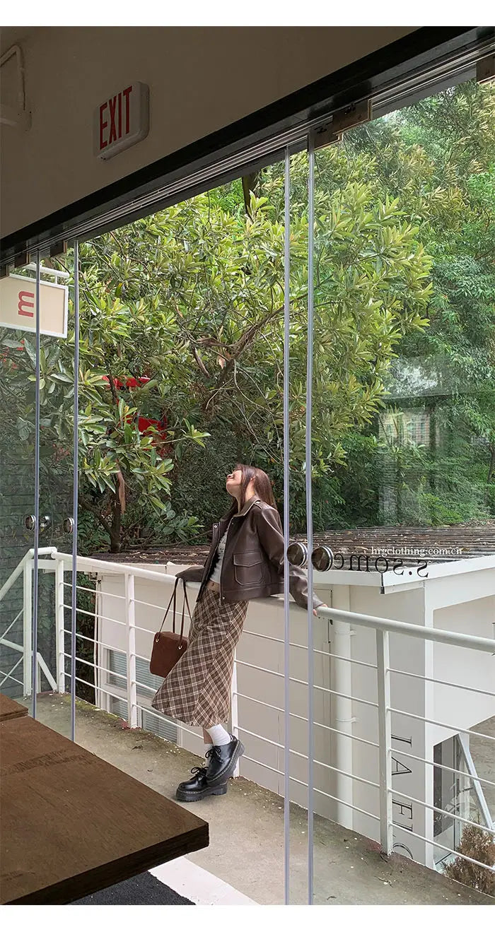 Falda Midi Cuadros Retro Y2K - Cintura Baja Estilo College