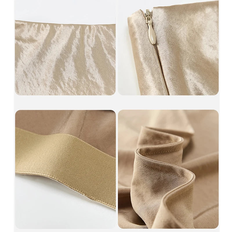 Satin Maxi Skirt - High Waist Trumpet