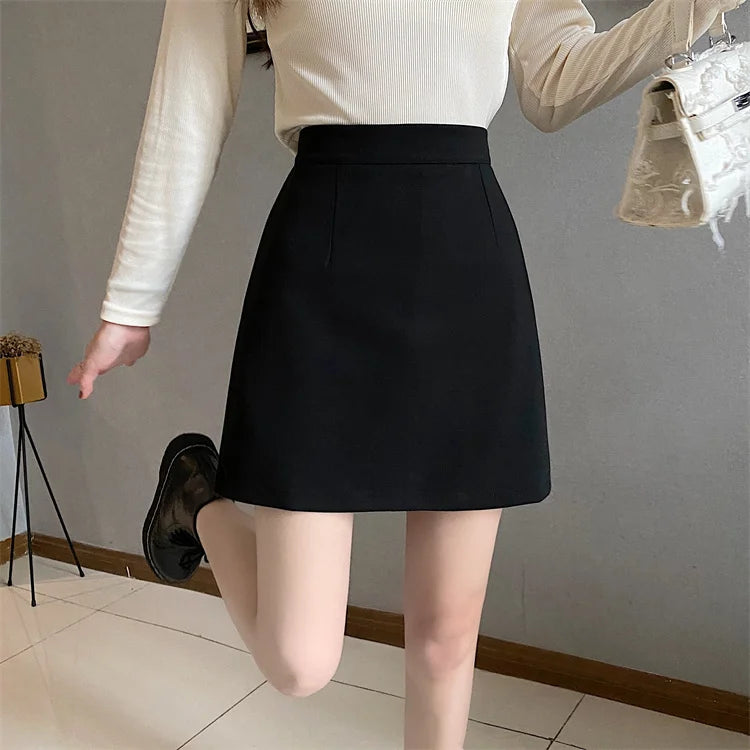 Ruffles Mini Skirt - High Waist A-Line Zipper Style A