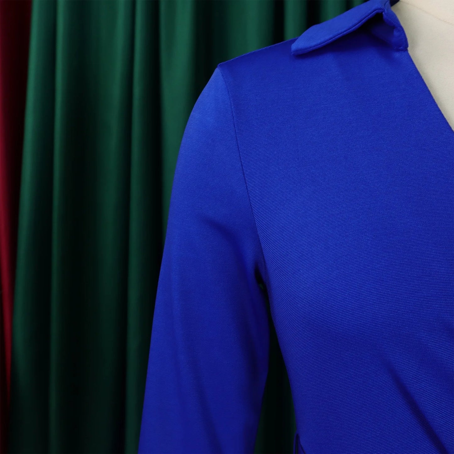 Office Dress - Turn Down Collar Belt Pleated African