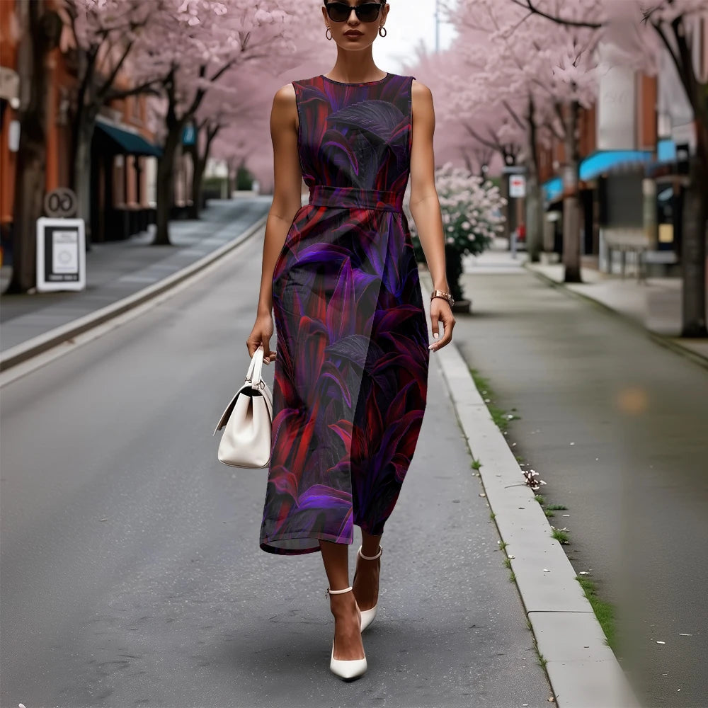 Vestido Floral Línea A Fresco Ceñido Sublime Francés