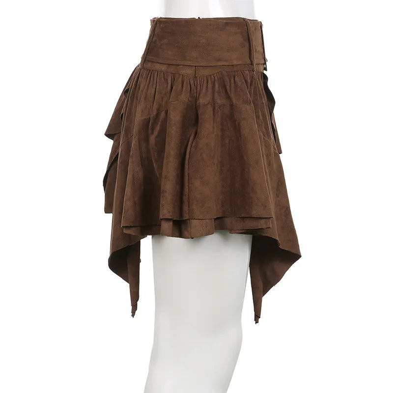 Minifalda Multicapa Mujer Retro Línea A