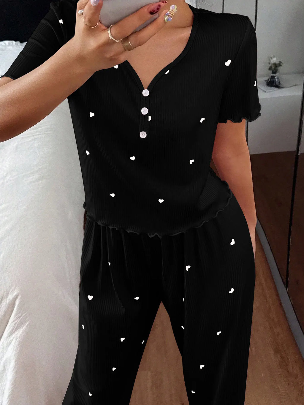 Pijama Mujer Elegante Dos Piezas Estampado Floral