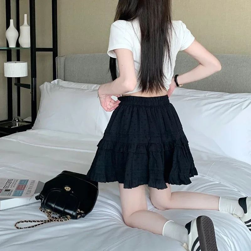 A-Line Mini Skirt - Preppy Street Style A