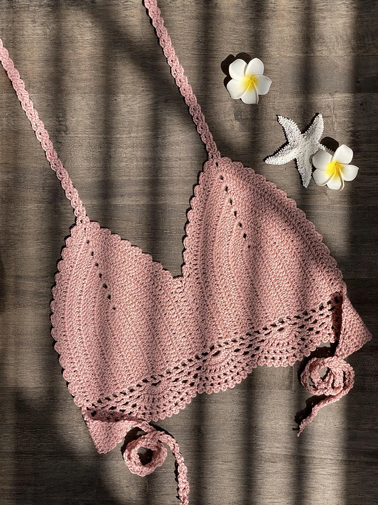 Bikini Crochet Sexy - Conjunto Pareo Falda Playa
