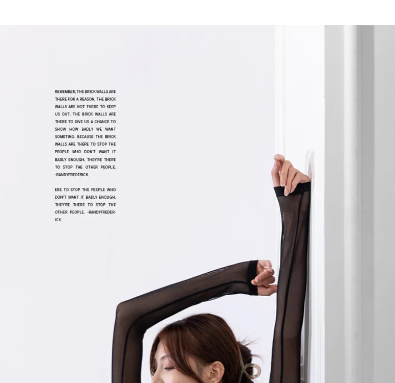 Practice Dress - Long Sleeve Mesh Lace Black