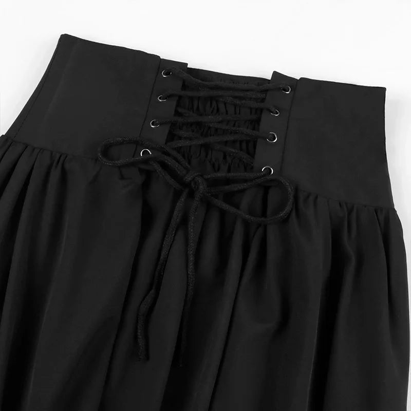 Victorian Maxi Skirt - High Waist Pleated Gothic