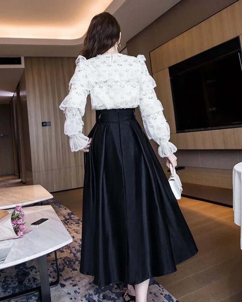 A-Line Maxi Skirt - Long Elegant Korean