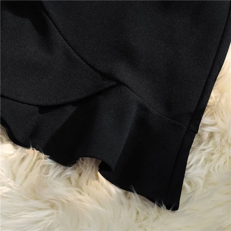 Ruffles Mini Skirt - High Waist A-Line Zipper Style C