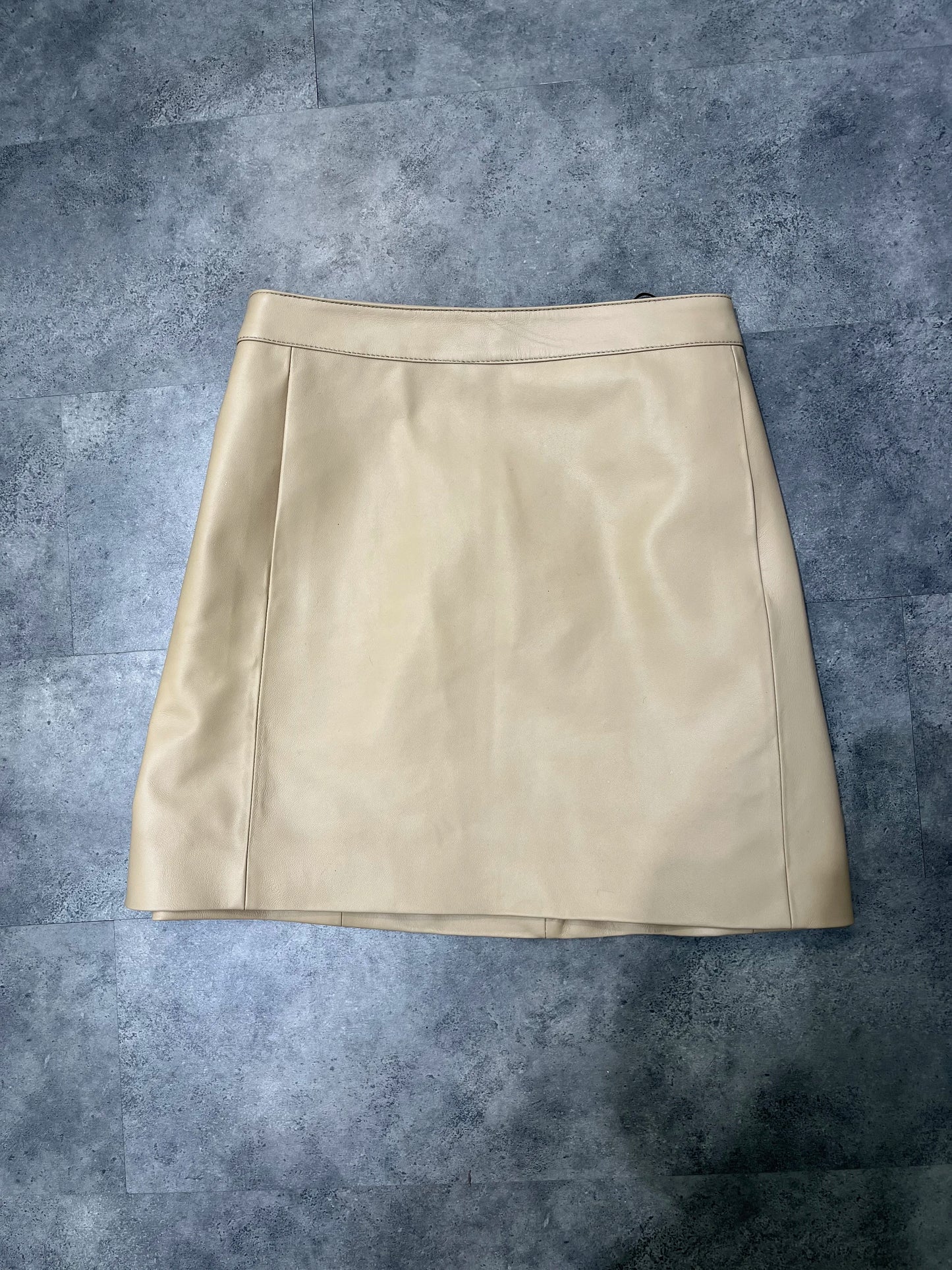 Sheepskin Leather Mini Skirt - High Waist Y2k