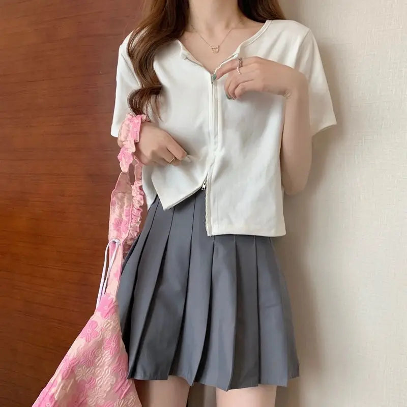 Camiseta Corta con Cuello - Manga Corta Casual Verano