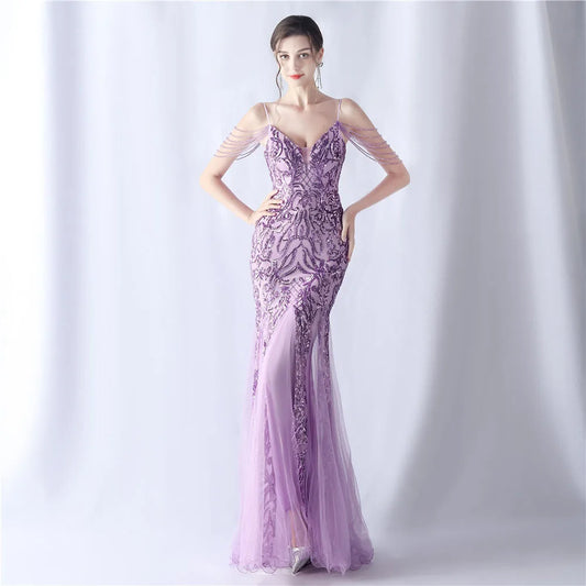 Prom Dress - Sequin Long Cocktail Luxury