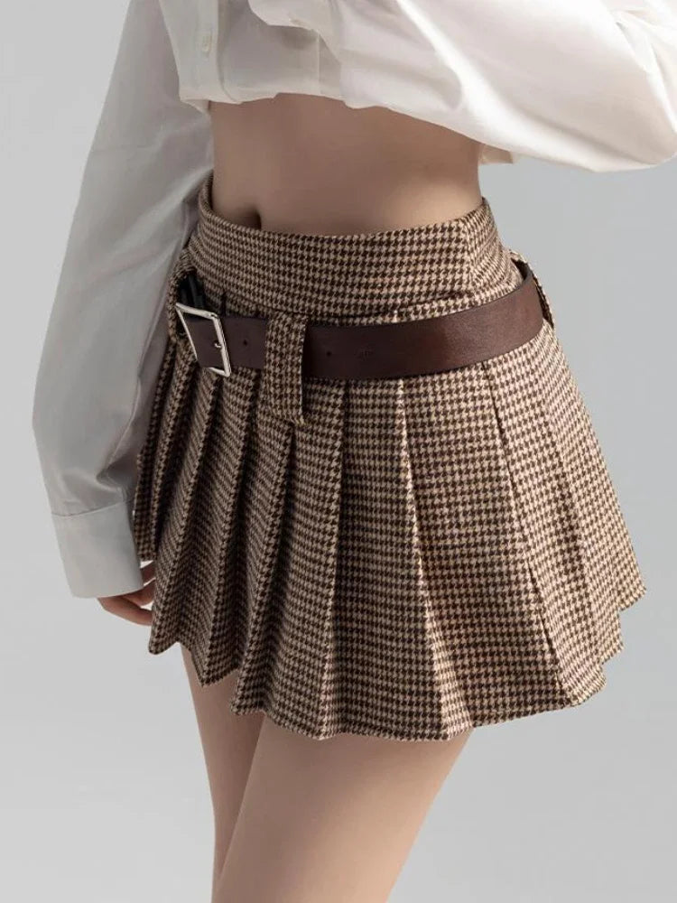 Plaid Mini Skirt - Preppy Japanese Retro Style B