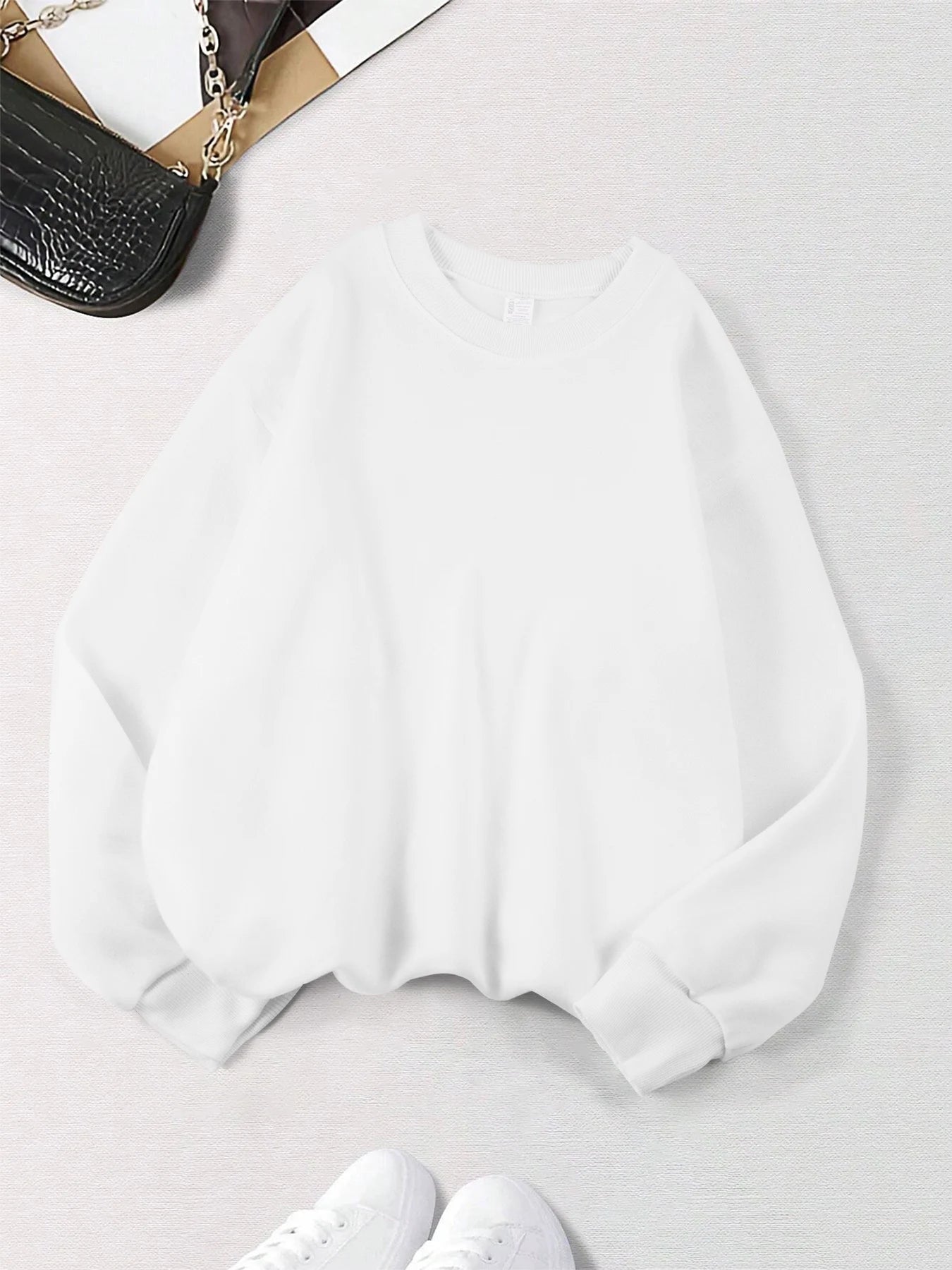 Polerón Cuello Redondo Mujer Felpa Estilo Europeo Americano