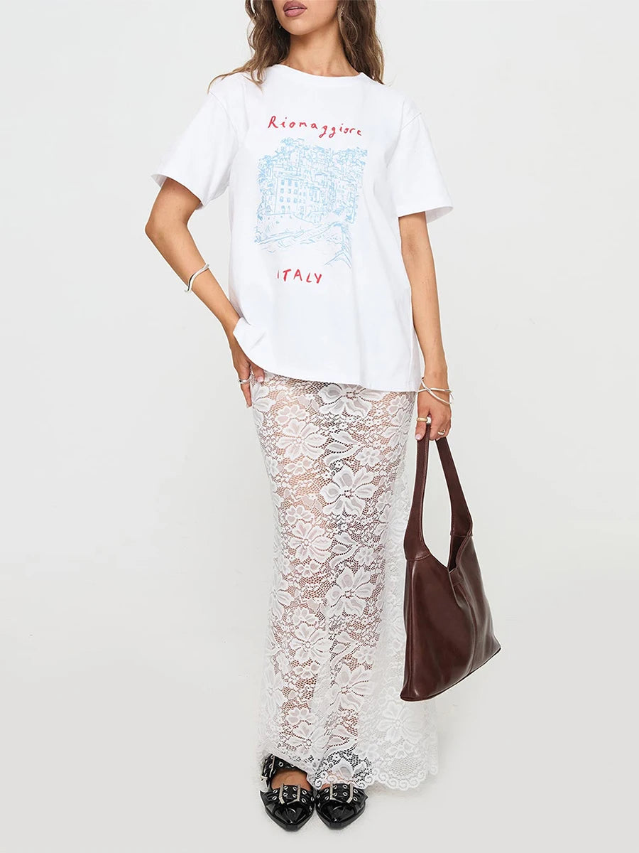 Falda Pareo Larga Encaje Mujer Playa