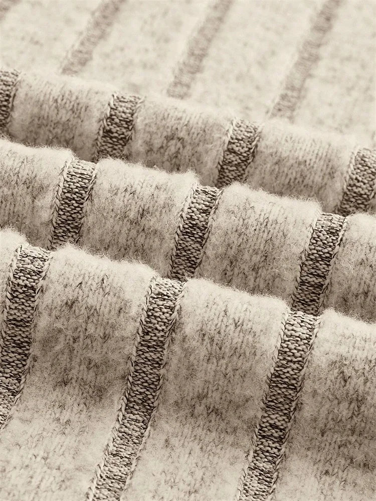 Ribbed Knit Pencil Skirt - High Waist Long