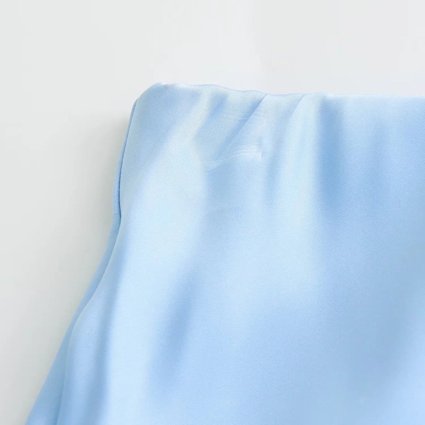 Satin Midi Skirt - High Waist