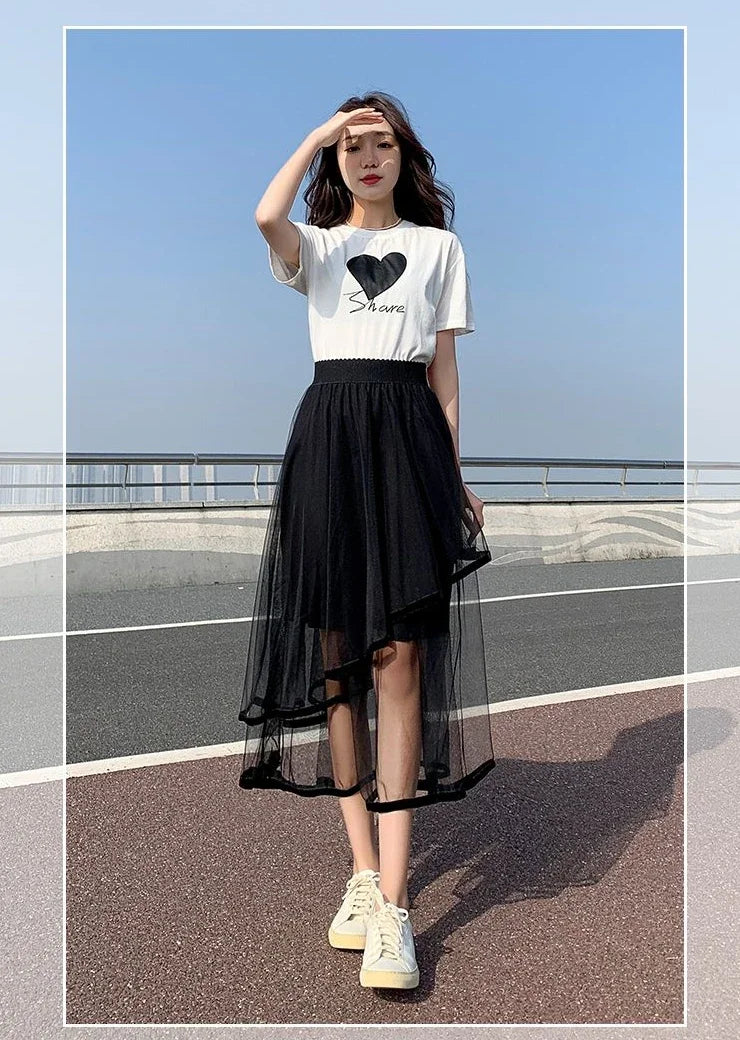 A-Line Maxi Skirt - Long Black Elegant