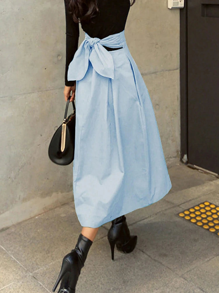 PU Leather Maxi Skirt - High Waist Zipper Style A