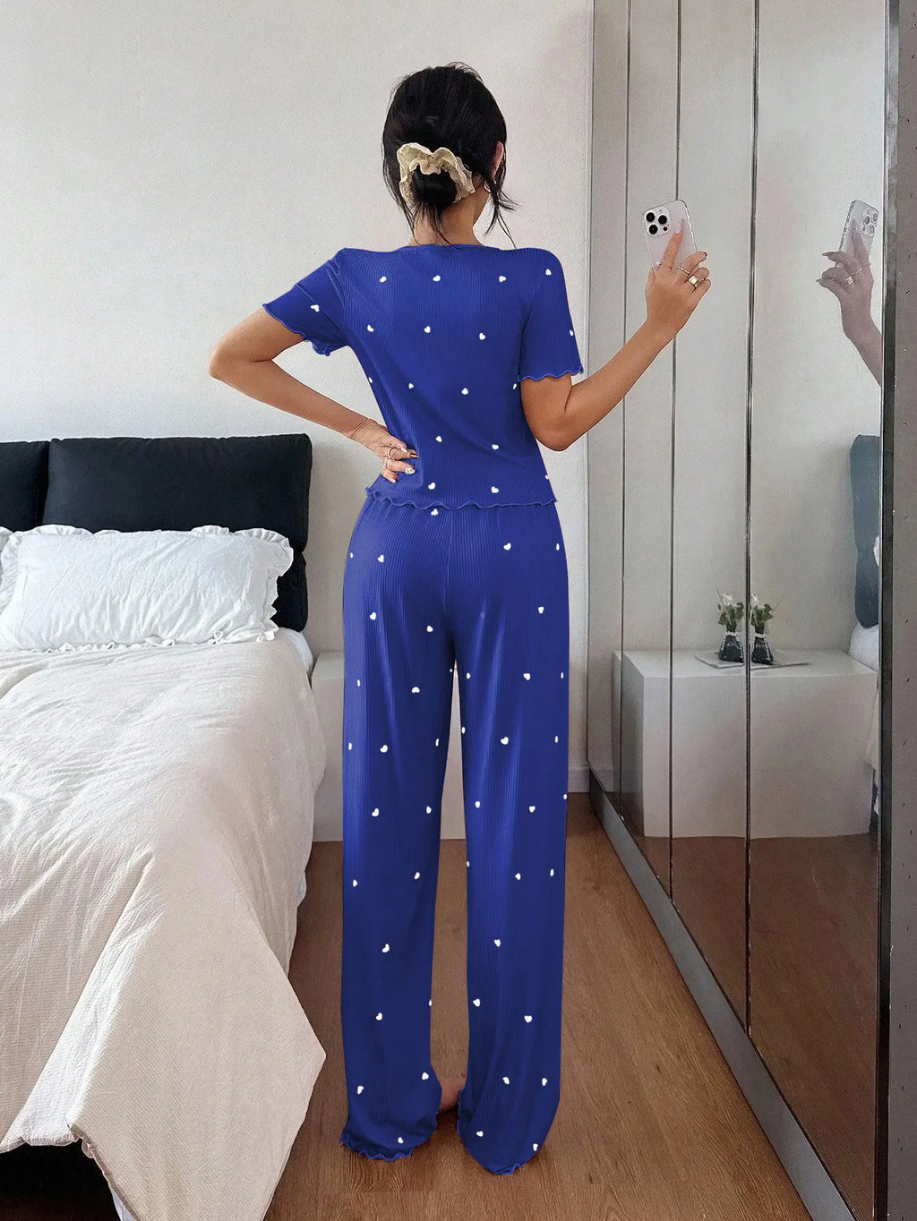 Pijama Mujer Elegante Dos Piezas Estampado Floral