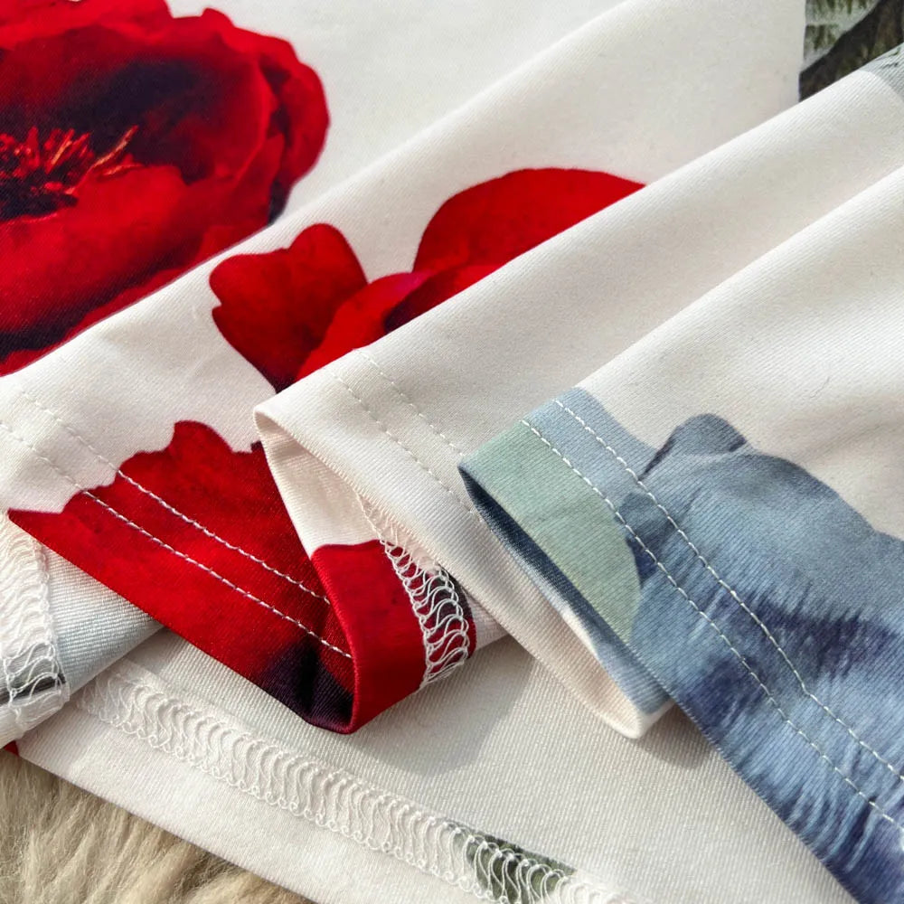 Pencil Dress - Vintage Print Sleeveless Spliced