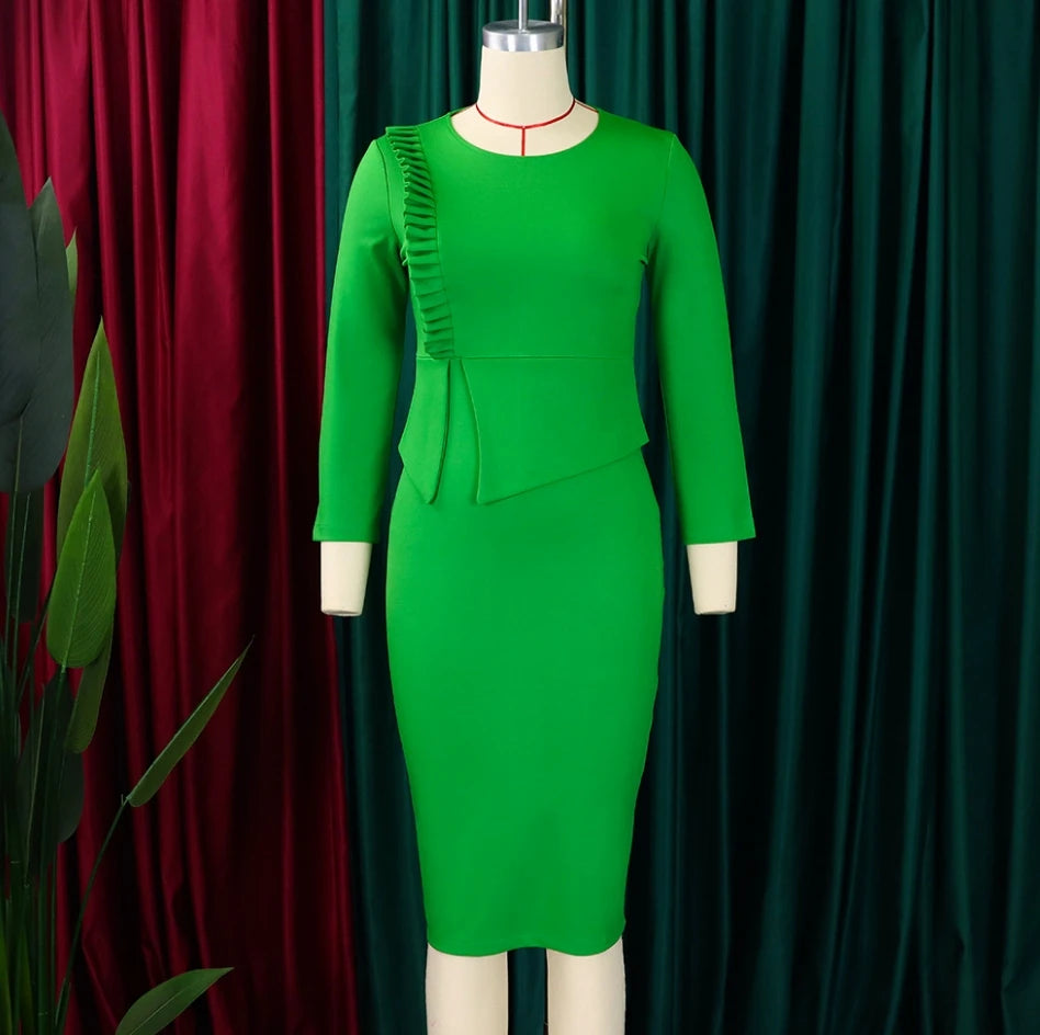 Office Dress - Bodycon Wrap Hip Midi 2024