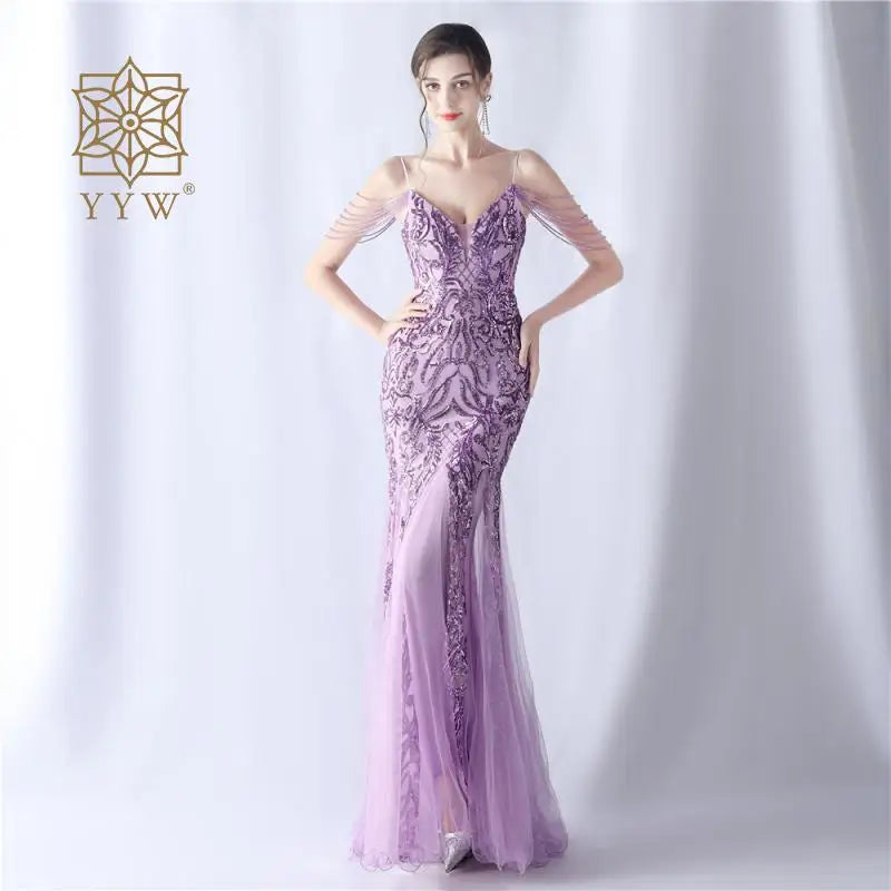 Prom Dress - Sequin Long Cocktail Luxury