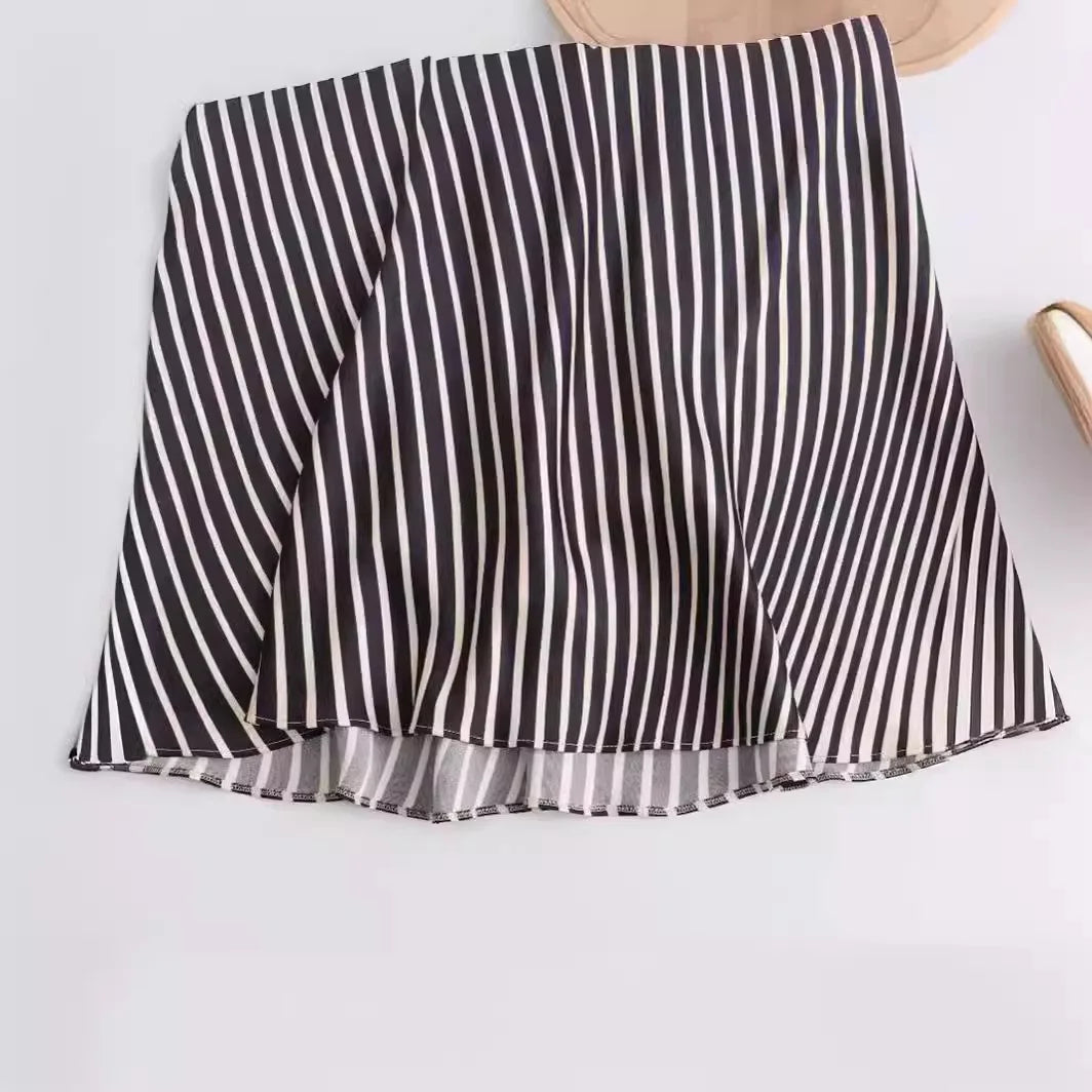 Party Dress - Stripe Halter Backless Evening