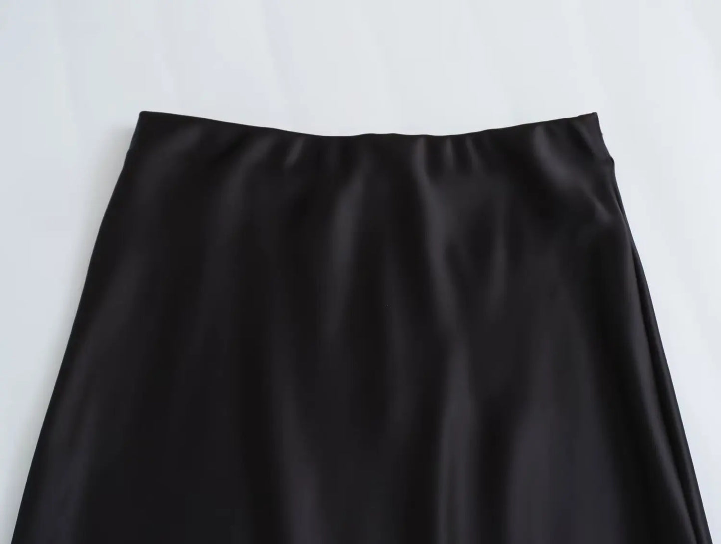 Satin Midi Skirt - High Waist