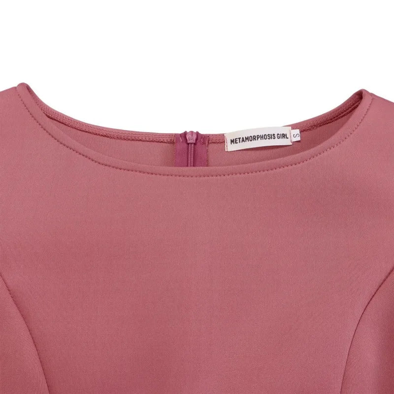 Party Dress - A-Line Belt Three Quarter Sleeve