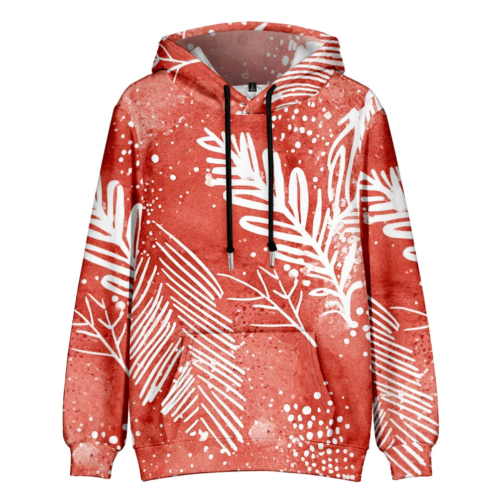 Polerón Capucha Mujer Estampado Sueco Floral Bolsillo Canguro