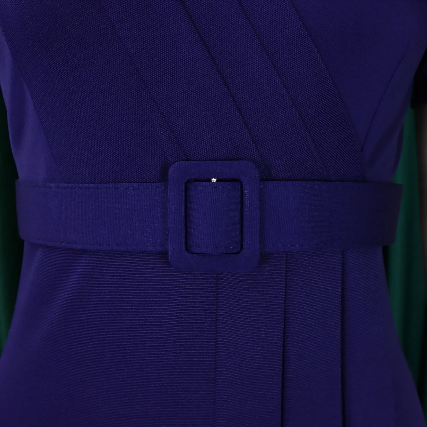 Office Dress - V Neck Belt Pleated Midi