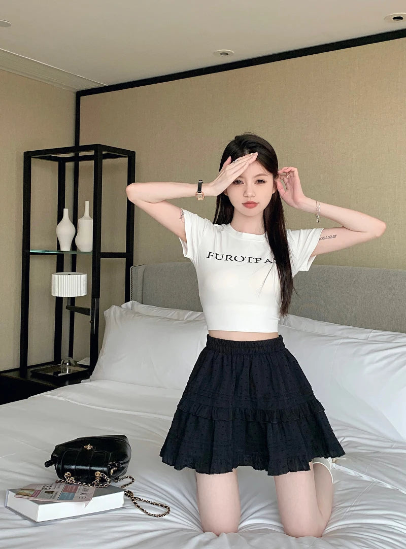 A-Line Mini Skirt - Preppy Street Style A