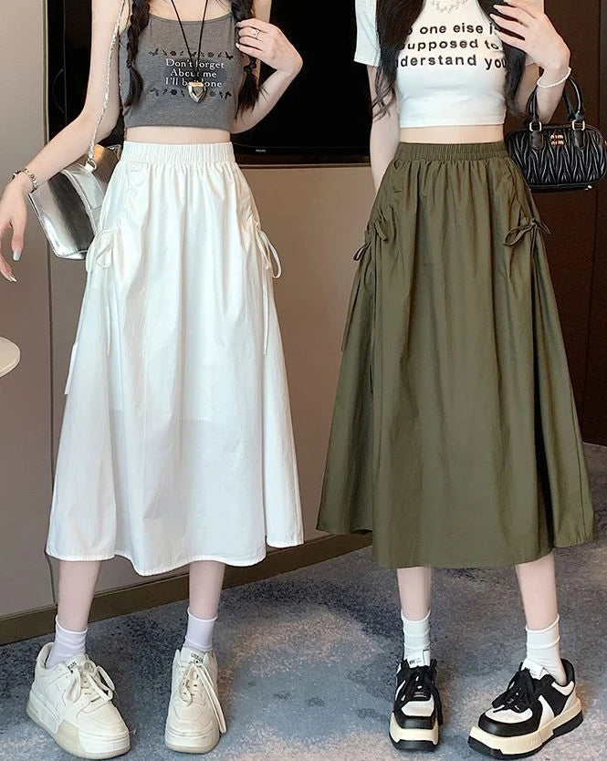 Drawstring Cargo Skirt - Stylish Elegant
