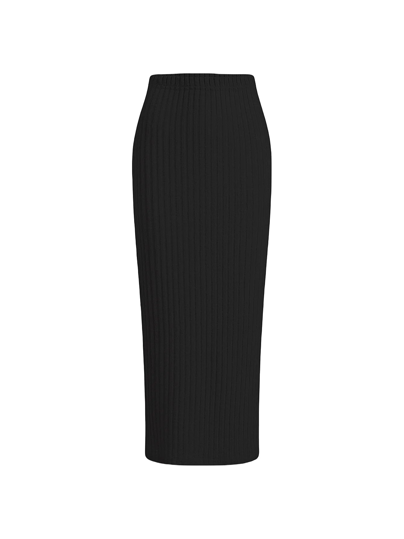 Falda Midi Casual Mujer Cintura Elástica