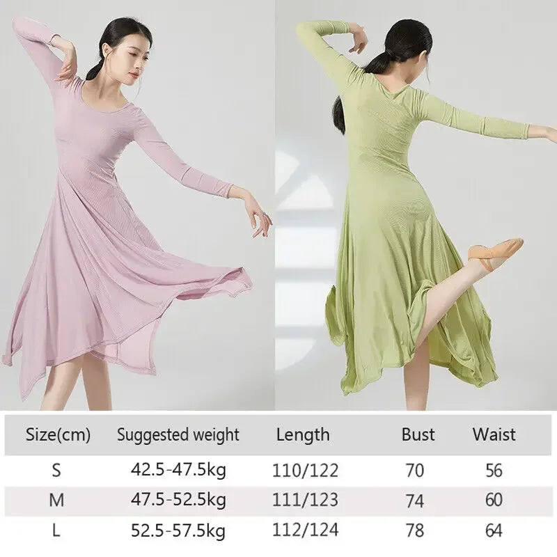 Vestido Danza Moderna Mujer Irregular Cuello U