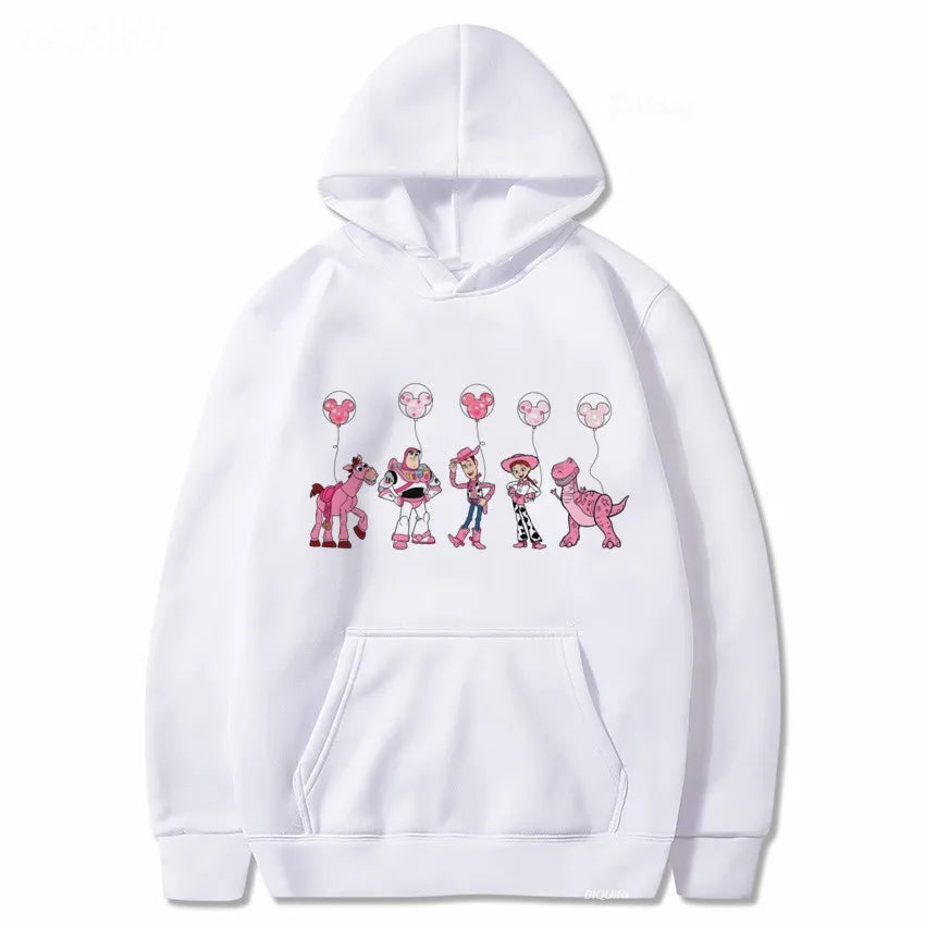 Polerón con Capucha Caricatura Mujer Manga Larga Suelto Felpa