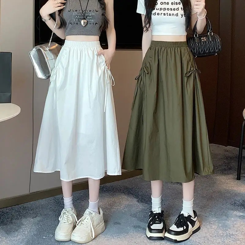 Drawstring Cargo Skirt - Stylish Elegant