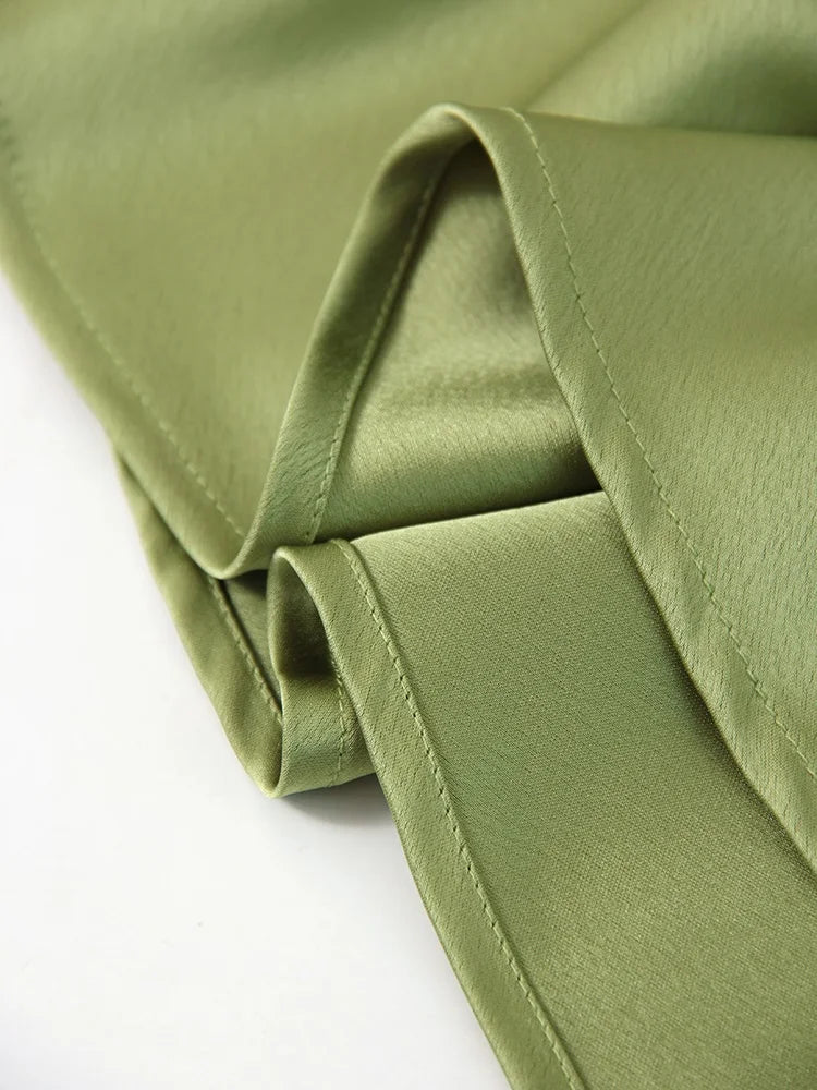 Satin Maxi Skirt - Side Slit