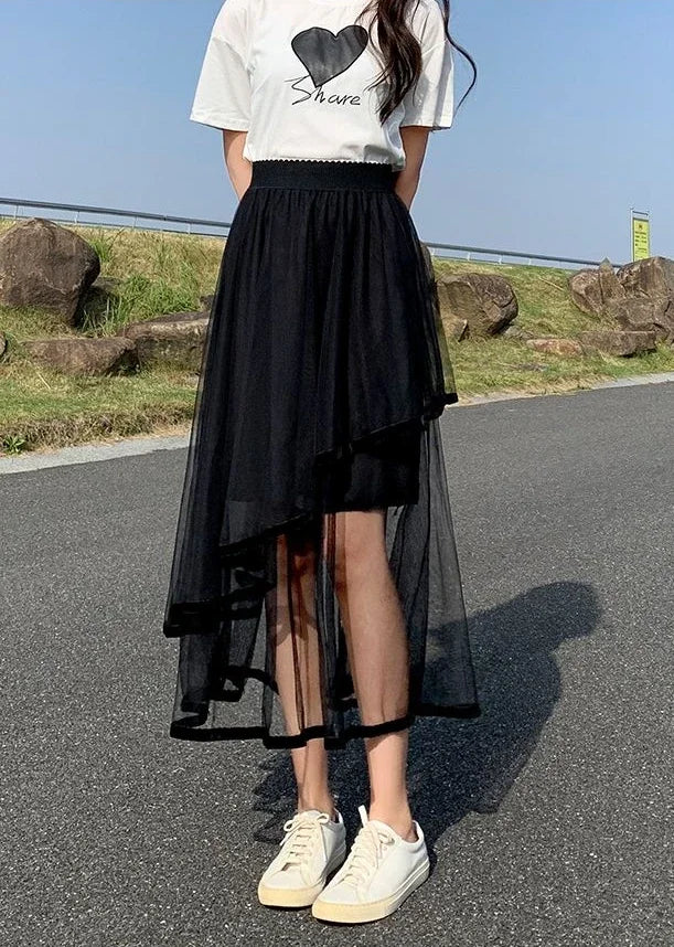 A-Line Maxi Skirt - Long Black Elegant
