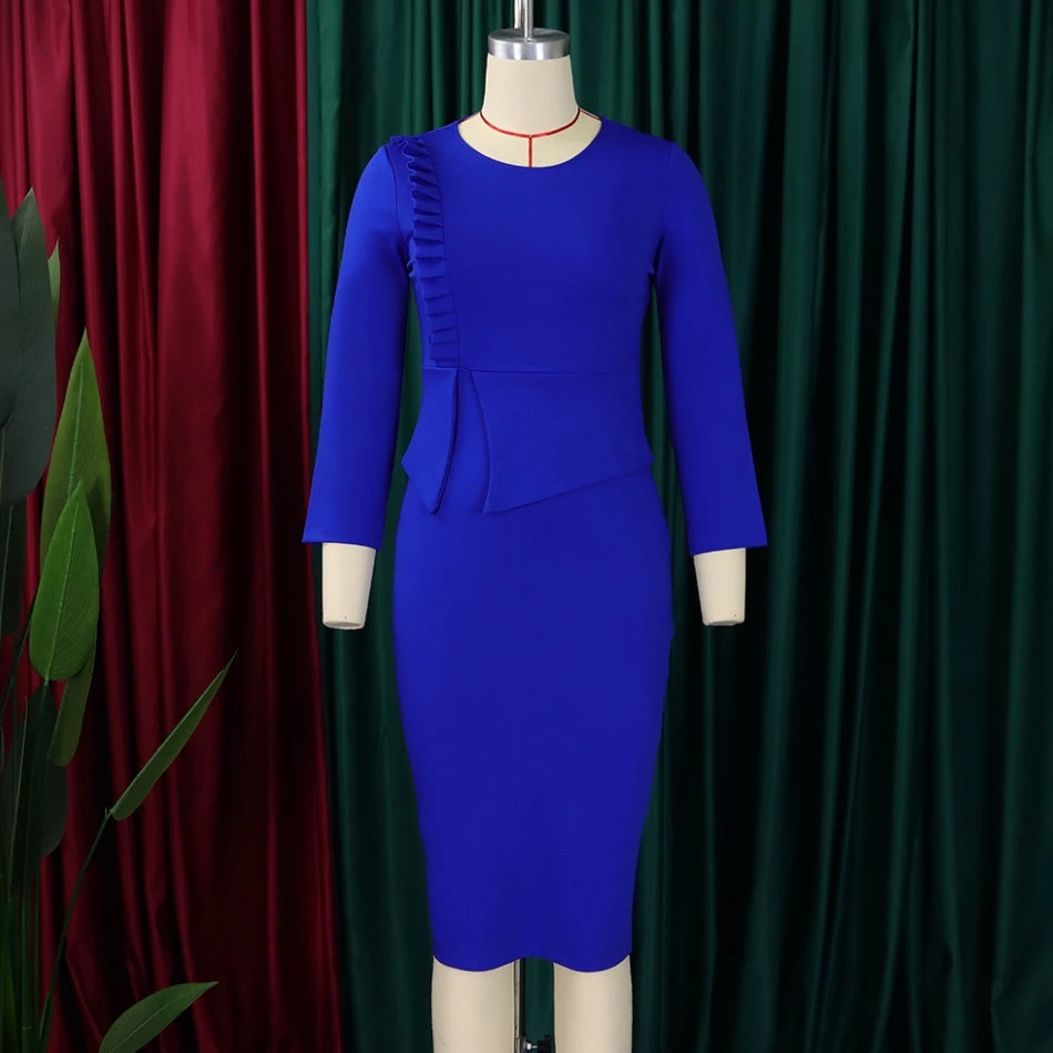 Office Dress - Bodycon Wrap Hip Midi 2024