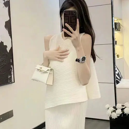 Conjunto Dos Piezas Flecos - Top Sin Mangas Falda A-Line