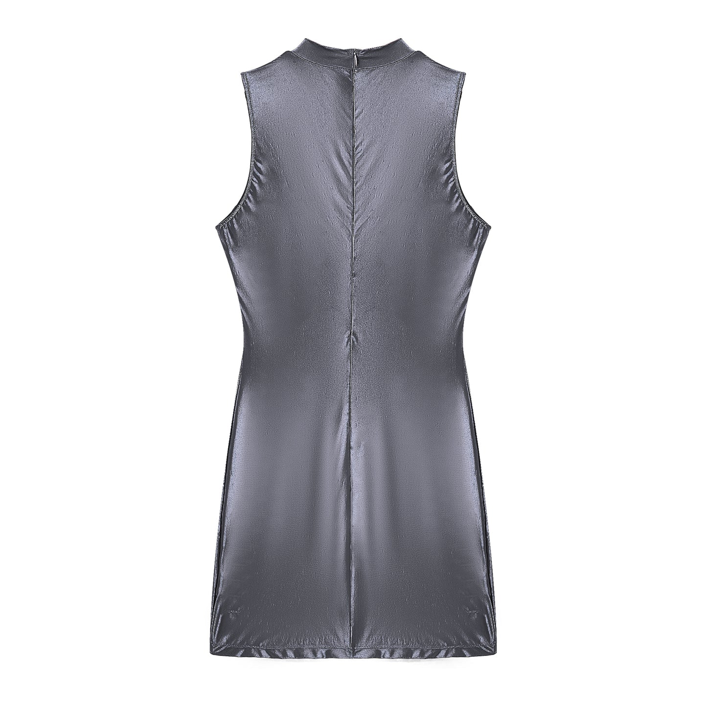 Pencil Dress - Sleeveless Cutout Mock Neck