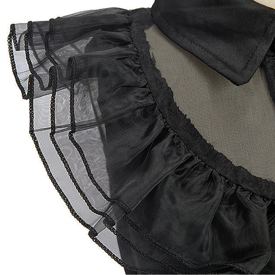 Vestido Princesa Niña Negro Volantes Halloween Fiesta Baile