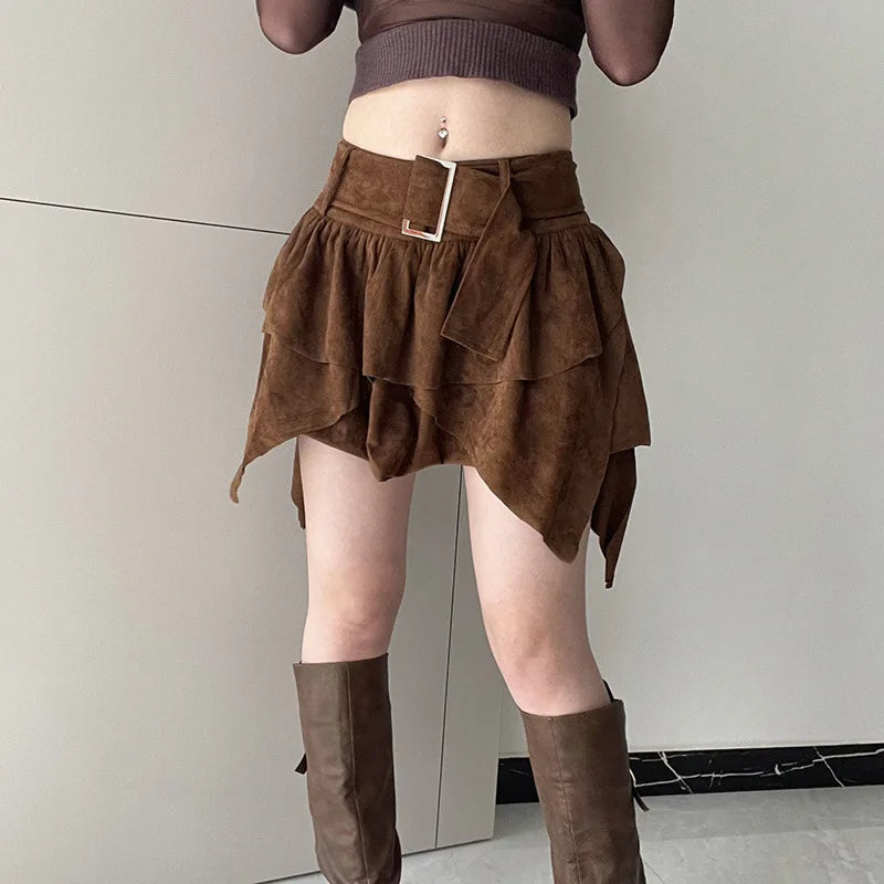 Minifalda Multicapa Mujer Retro Línea A