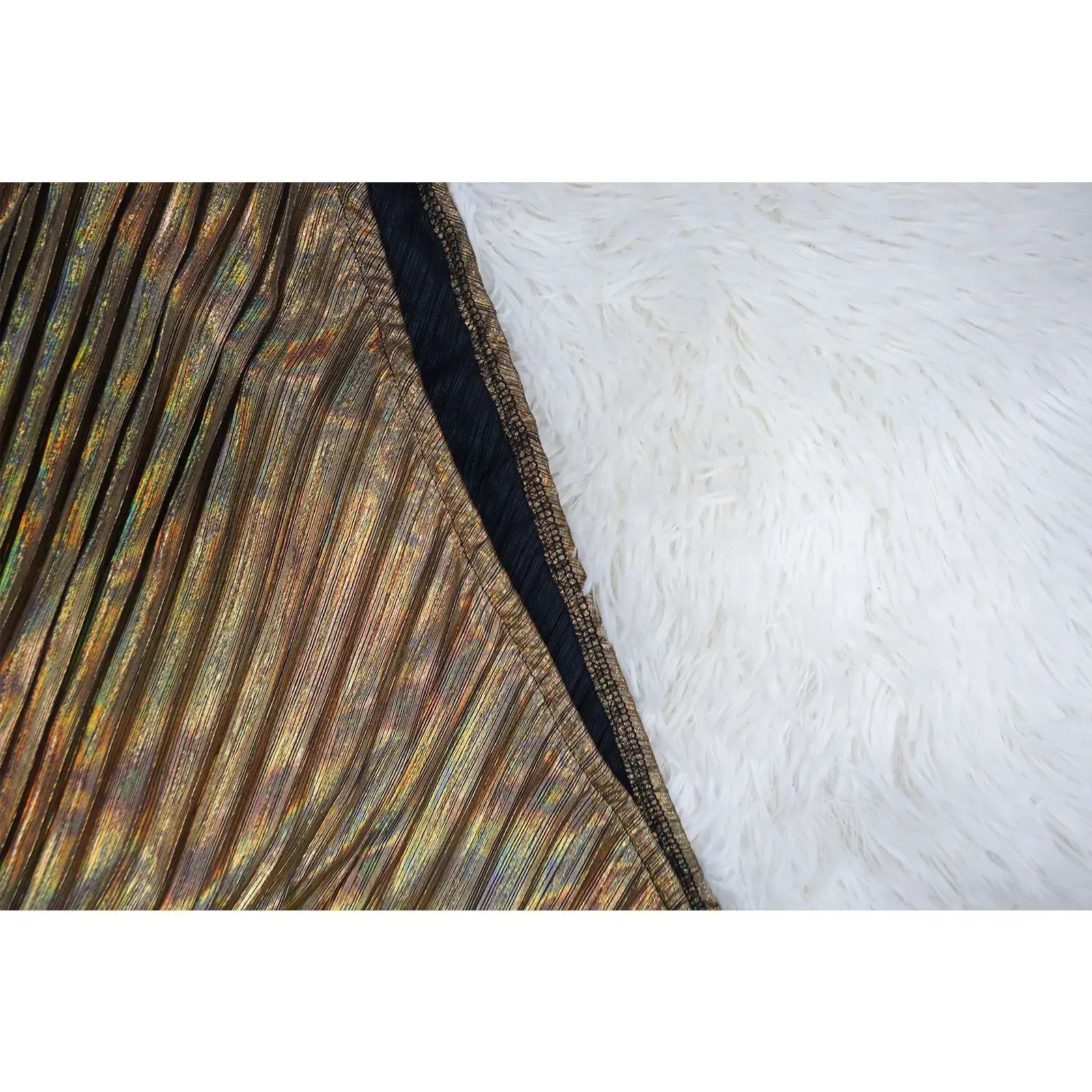 Vestido Largo Plisado Metálico Un Hombro Sin Mangas Brillante