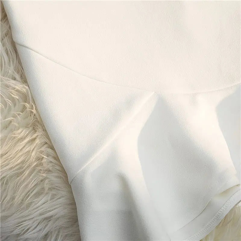 Ruffles Mini Skirt - High Waist A-Line Zipper Style C