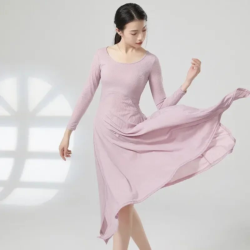 Vestido Danza Moderna Mujer Irregular Cuello U