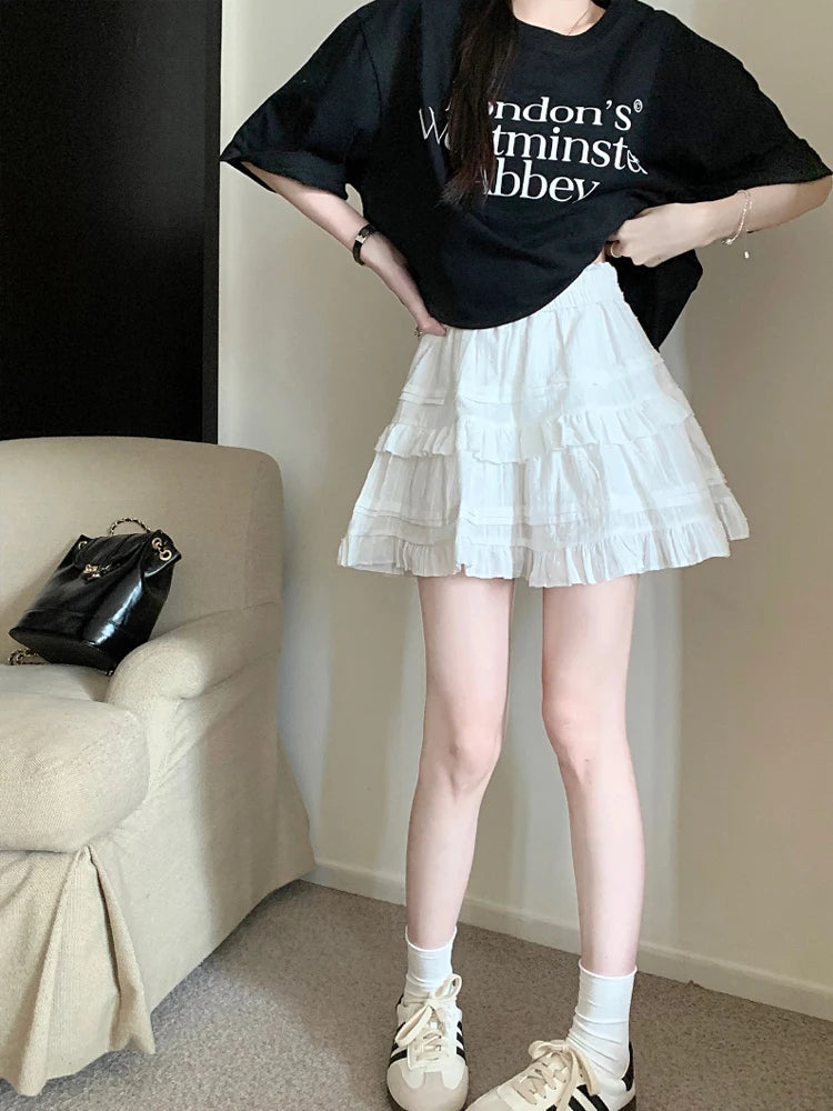 A-Line Mini Skirt - Preppy Street Style A