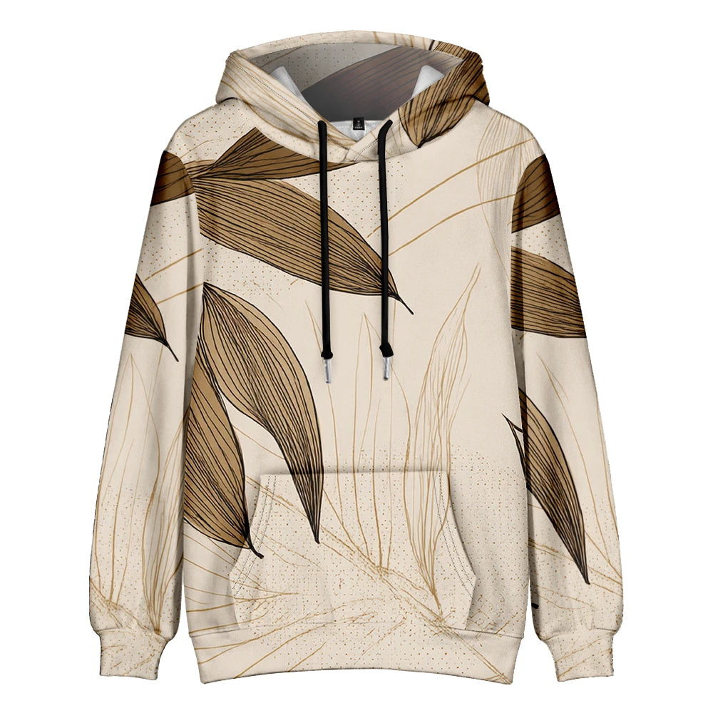 Polerón Capucha Mujer Estampado Sueco Floral Bolsillo Canguro